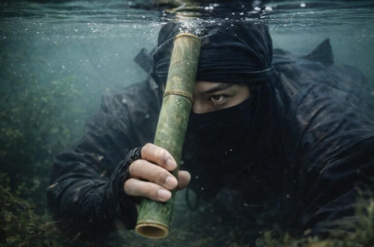 ធាតុពិតនៃជំនាញលាក់ខ្លួនក្រោមទឹករបស់ ninja